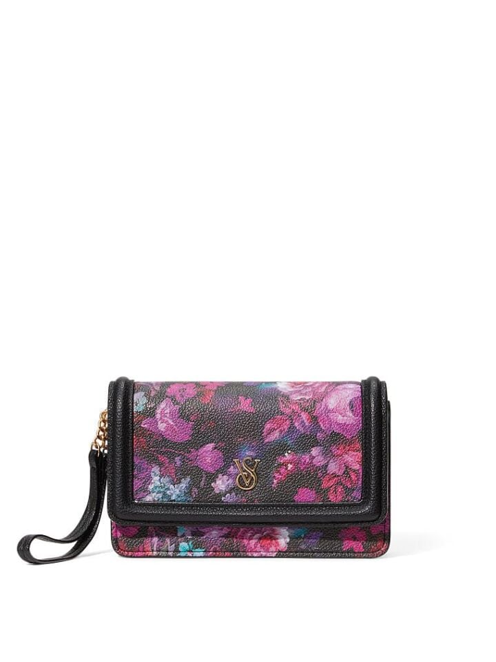 Phone Wristlet - Black Floral
