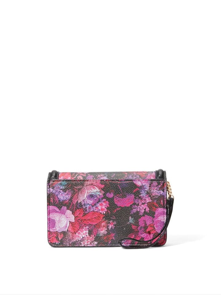 Phone Wristlet - Black Floral