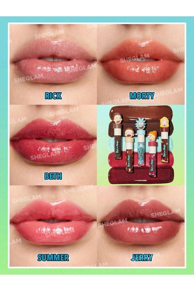 Rick and Morty X SHEGLAM Family Counseling Lip Gloss Set (3.6mlx5ad.)