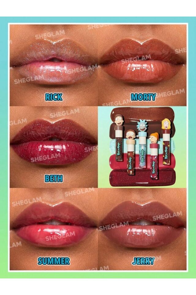Rick and Morty X SHEGLAM Family Counseling Lip Gloss Set (3.6mlx5ad.)