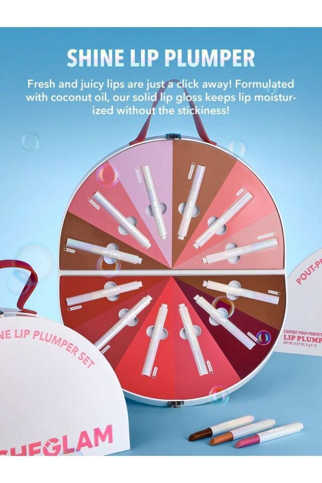 Pout-Perfect Shine Lip Plumper Set (2gX12ad)