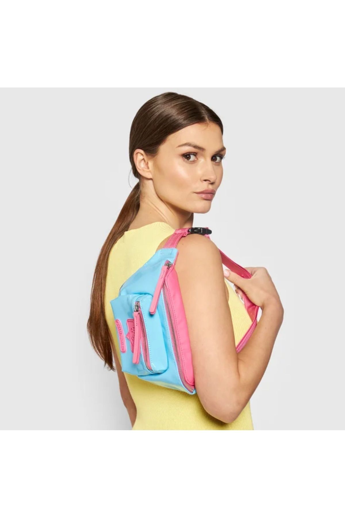 Bel Çantası Mavi-Pembe (Ebat; 25x14x4cm)