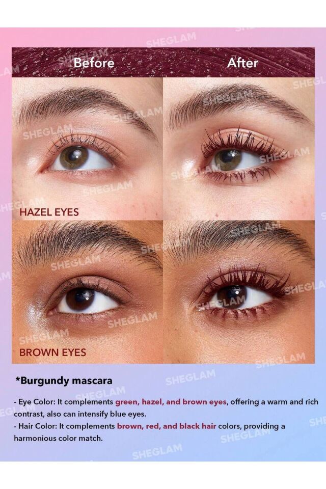 All-In-One Volume & Length Mascara - Waterproof Burgundy 4gx2