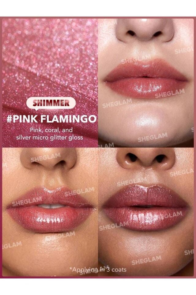 Pout-Perfect Shimmer Lip Plumper-Pink Flamingo 2g.