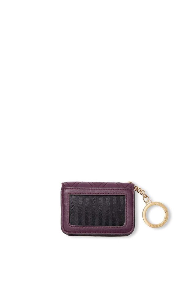 Flap Card Case Keychain Bordo