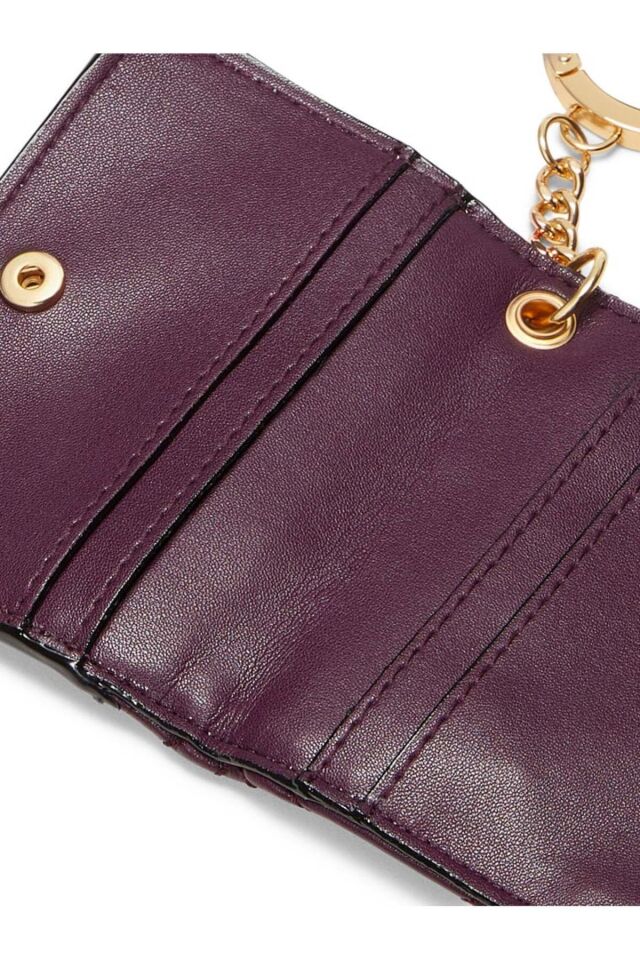 Flap Card Case Keychain Bordo