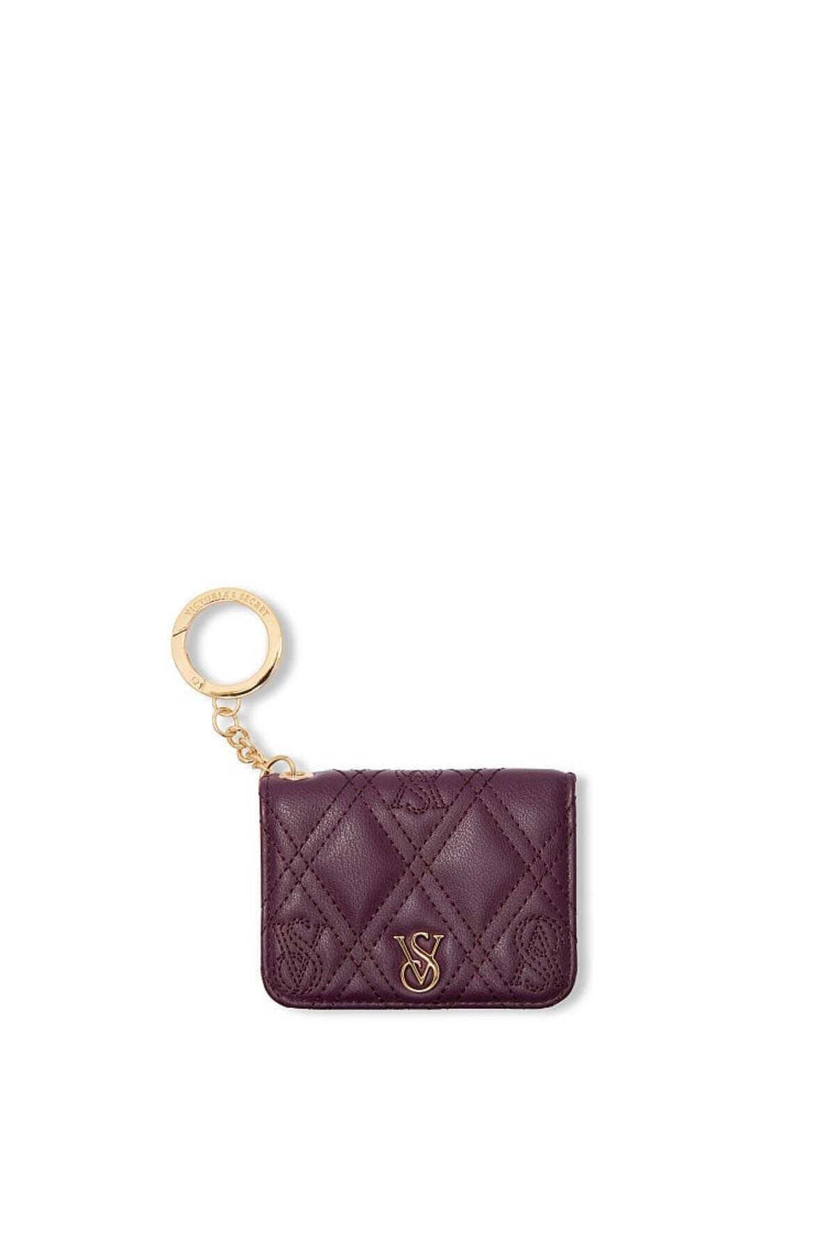 Flap Card Case Keychain Bordo