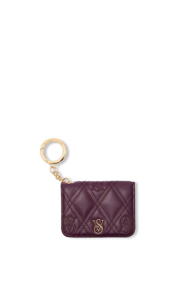 Flap Card Case Keychain Bordo