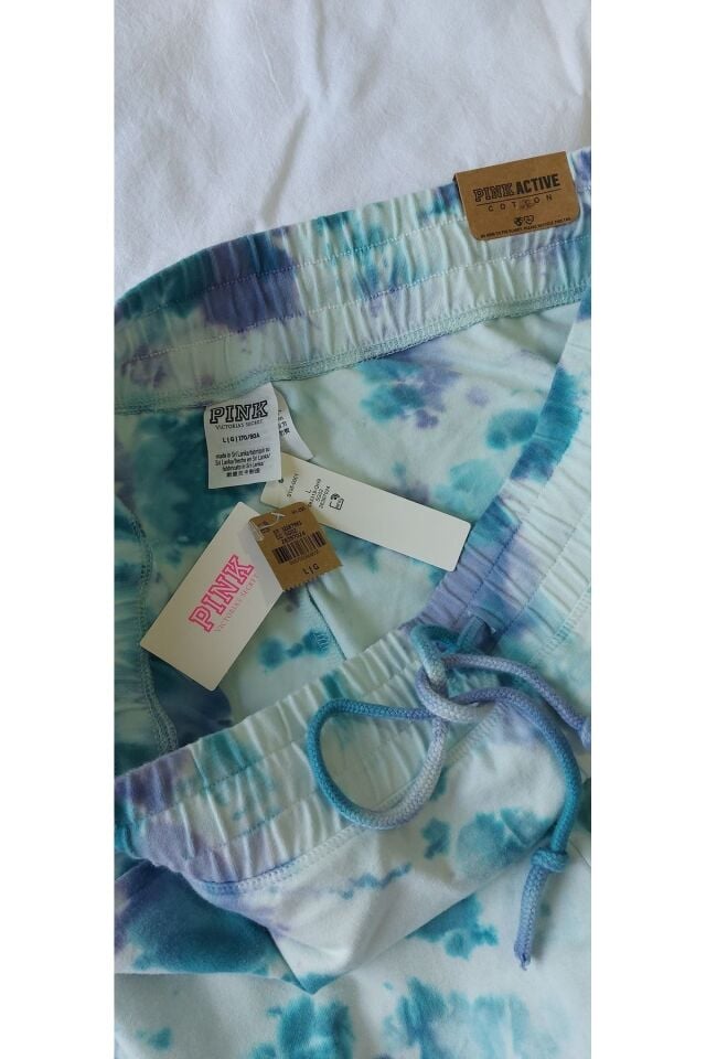 PINK Pamuklu Yüksek Bel Uzun Kampüs Eşofman Altı L Beden