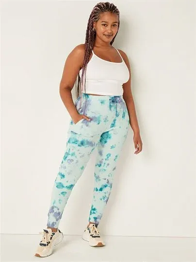 PINK Pamuklu Yüksek Bel Uzun Kampüs Eşofman Altı L Beden